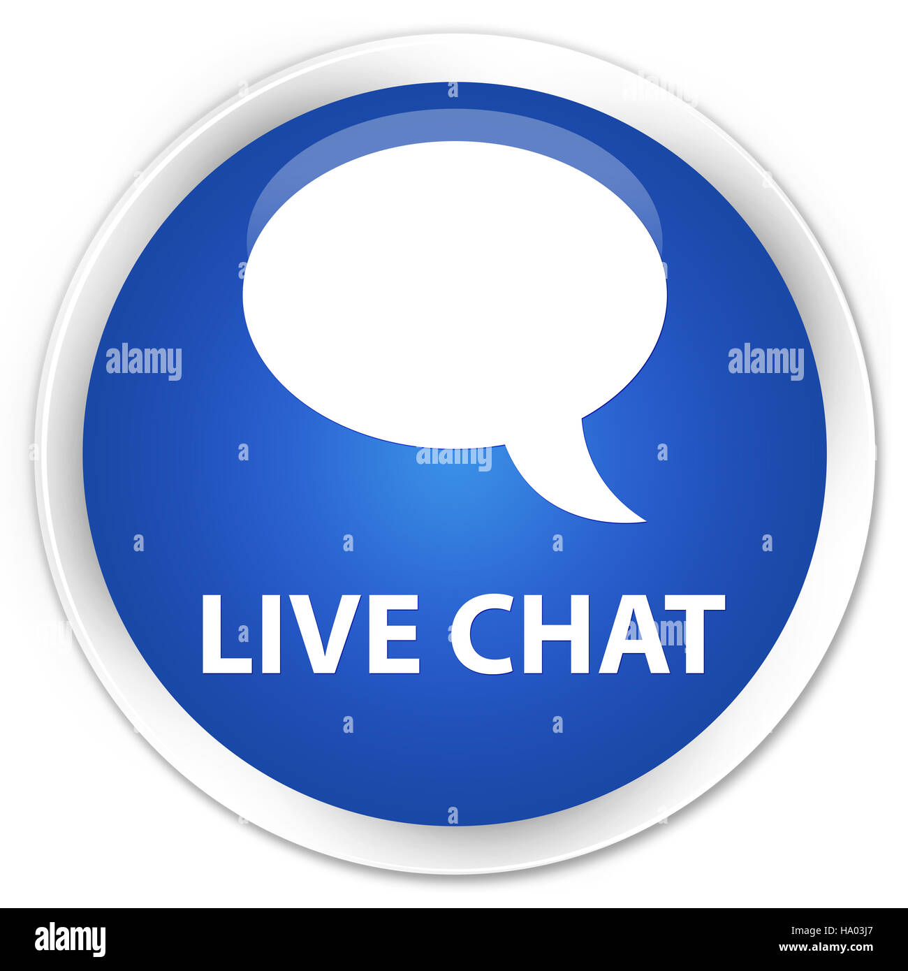 Live chat isolated on premium blue round button abstract illustration ...
