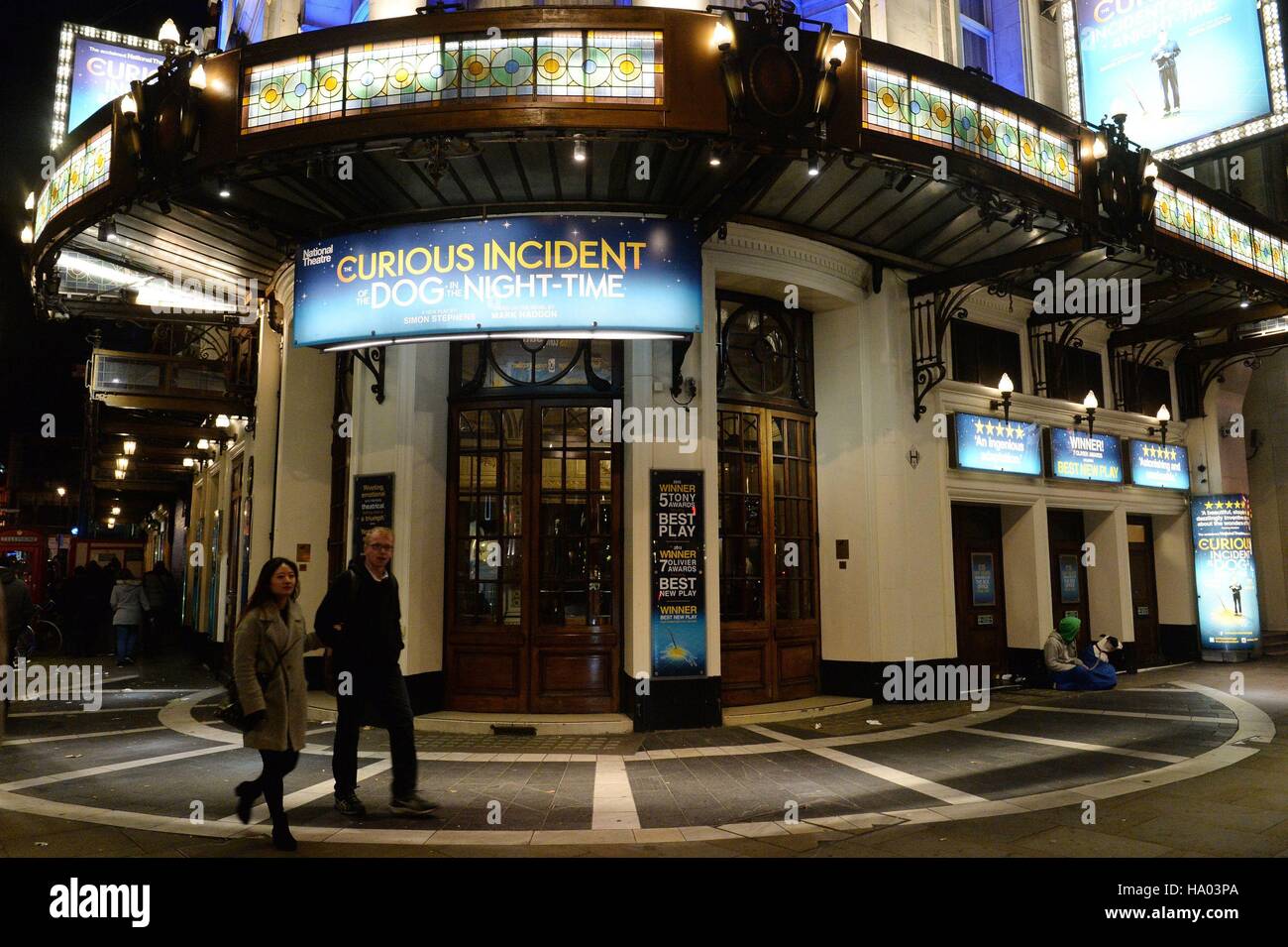 The performance of The Curious Incident Of The Dog In The Night-time is cancelled at The Gielgud Theatre on Shaftesbury Avenue, as a power cut has plunged parts of central London into darkness. Stock Photo