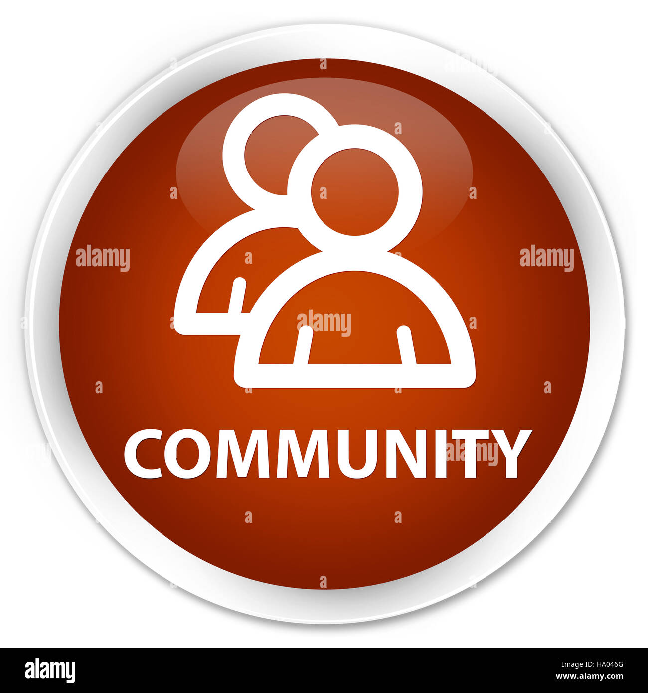 Community (group icon) isolated on premium brown round button abstract illustration Stock Photo