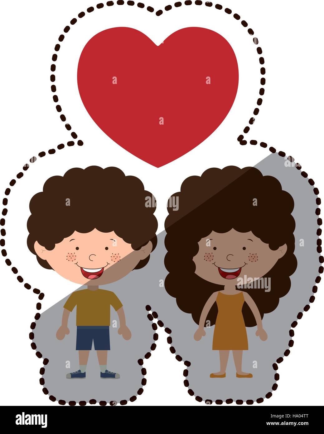 Boy And Girl Cartoon In Love Icon Kid Childhood Little People And Person Theme Isolated Design Vector Illustration Stock Vector Image Art Alamy