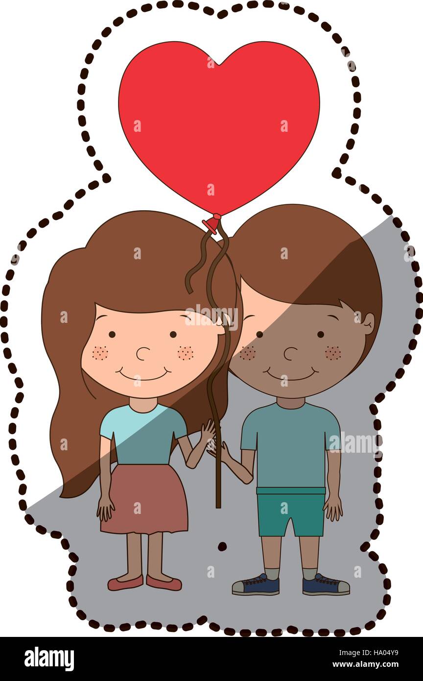 Boy and girl cartoon with heart balloon icon. Kid childhood little people  and person theme. Isolated design. Vector illustration Stock Vector Image &  Art - Alamy
