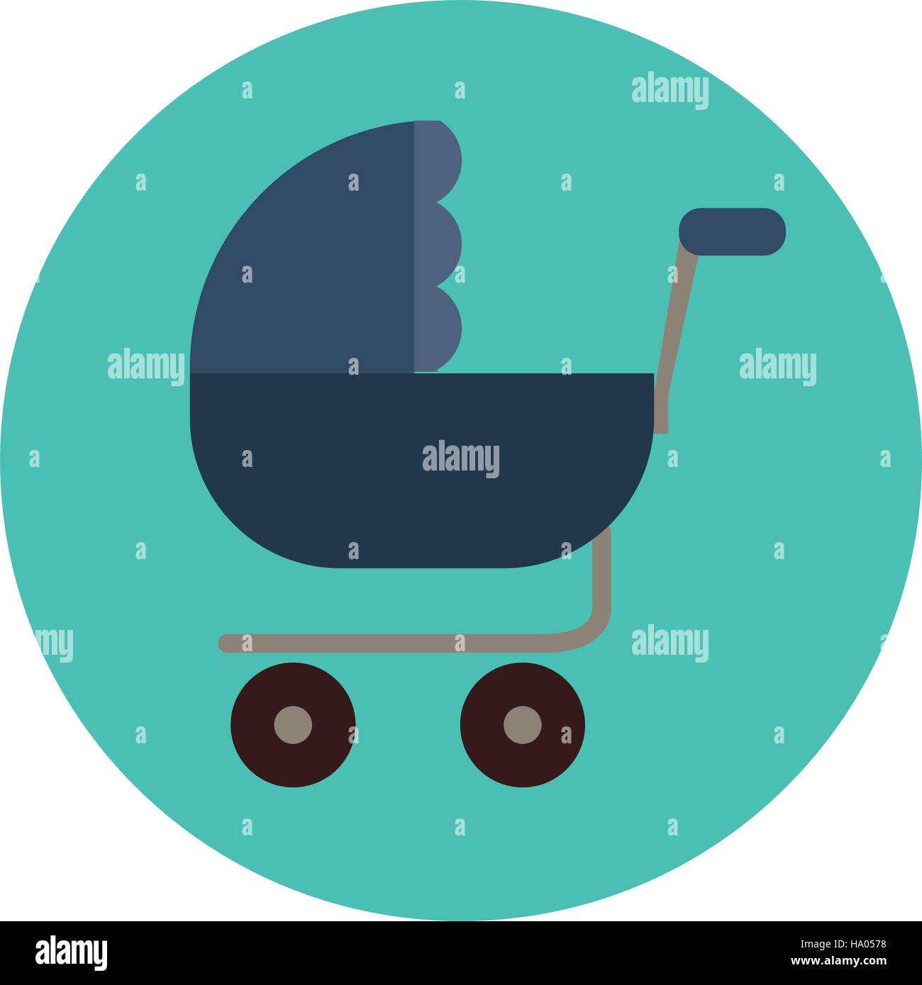 Stroller icon. Baby object child childhood infant theme. Isolated ...