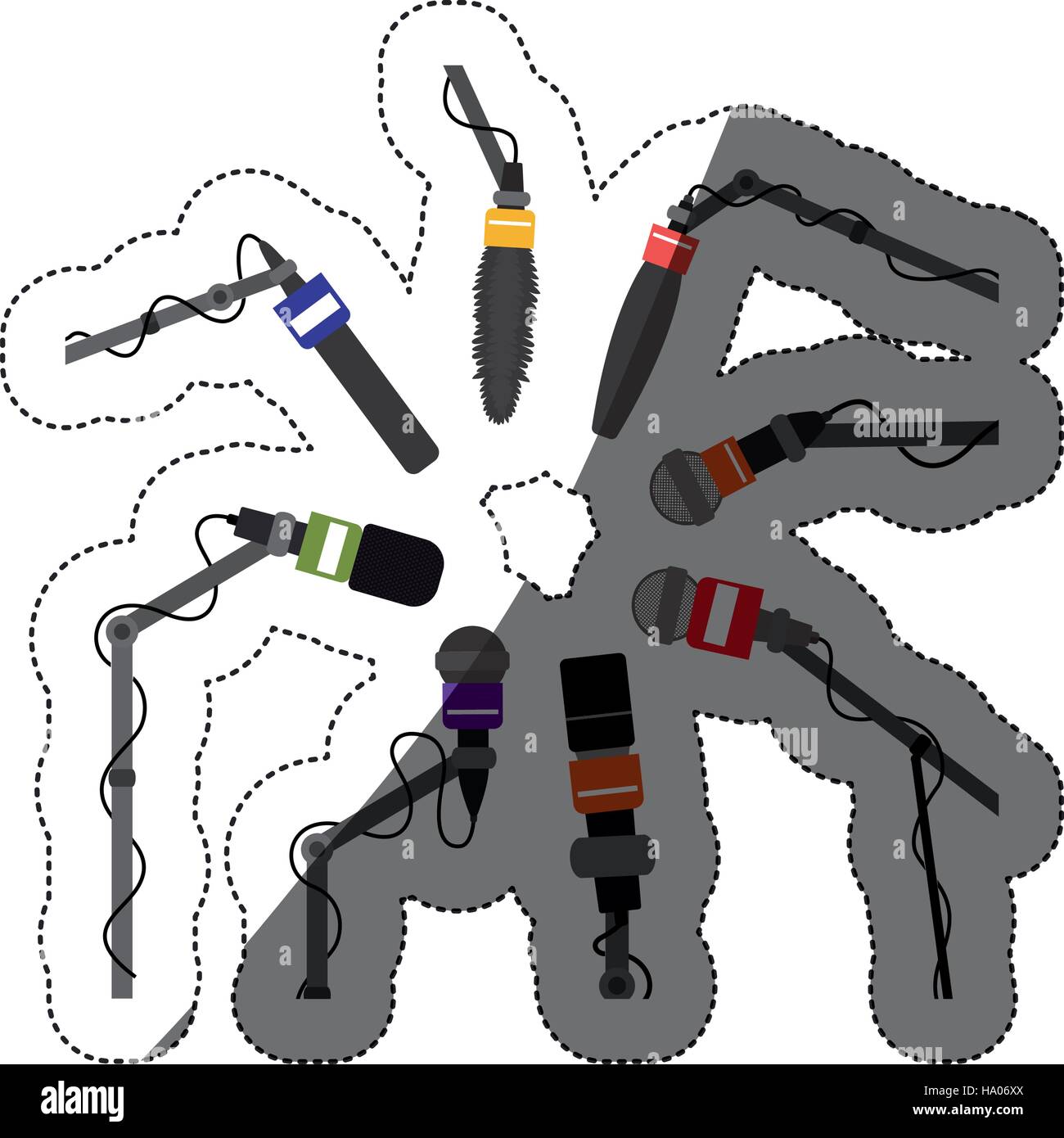 Microphone device icon. Broadcasting journalism news technology media ...