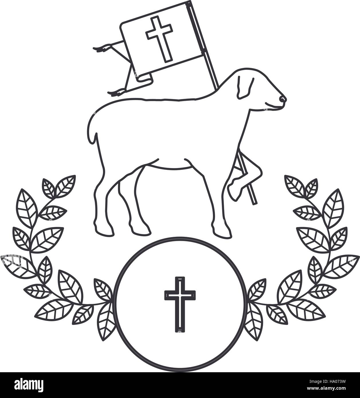 Lamb And Cross Clipart