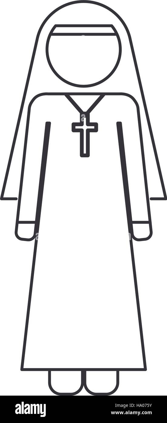 Nun icon. Religion god pray faith and believe theme. Isolated design. Vector illustration Stock Vector Image & Art - Alamy