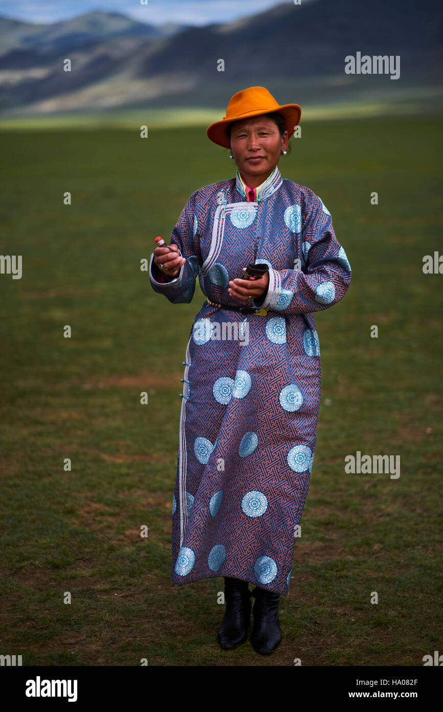 Mongolia, Uvs province, western Mongolia, nomad in the steppe Stock ...