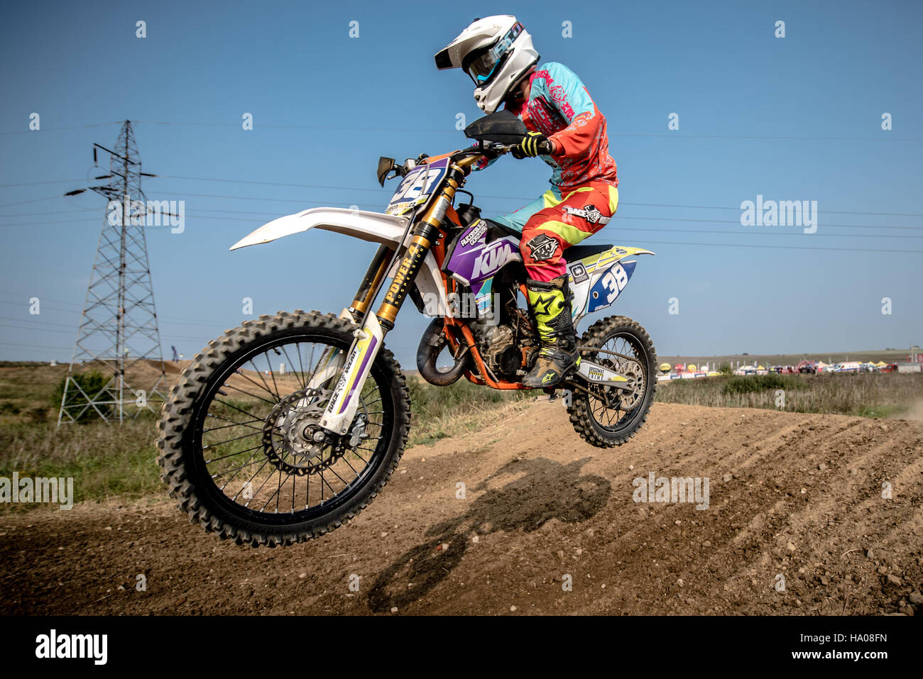 motocross rider in the race Stock Photo - Alamy