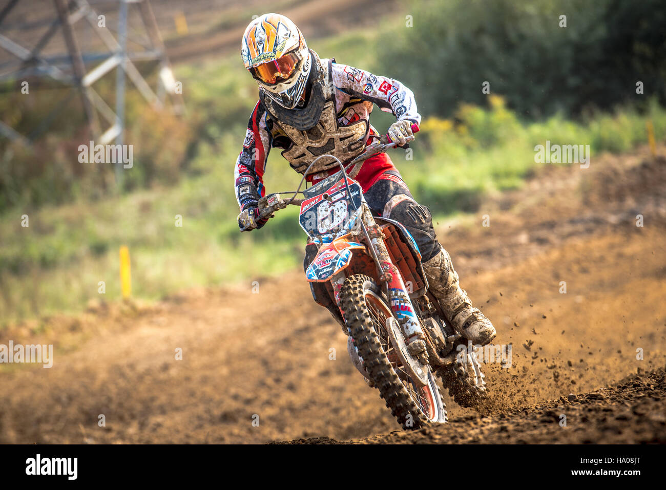 motocross rider in the race Stock Photo - Alamy
