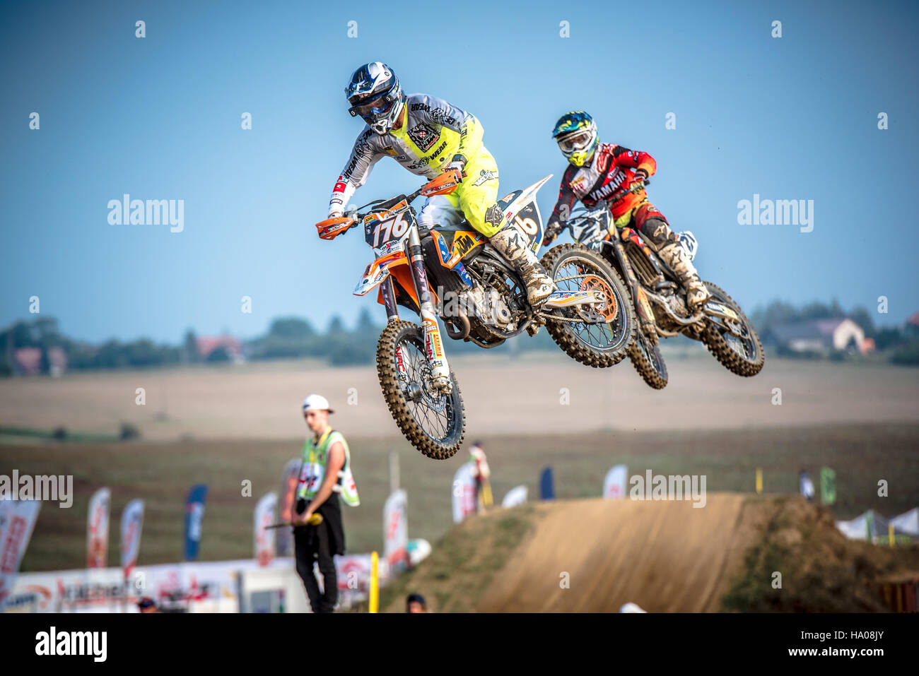 motocross rider in the race Stock Photo - Alamy
