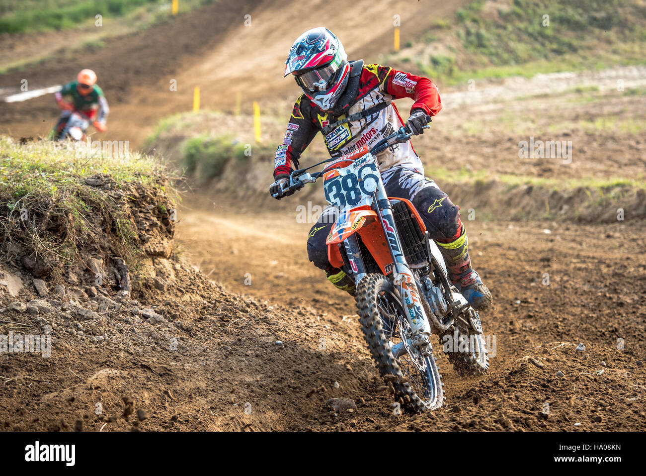 motocross rider in the race Stock Photo - Alamy