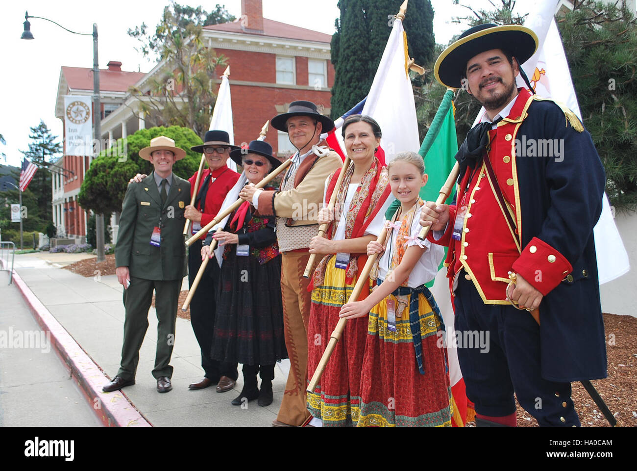 anzatrailnps 15313385396 Officers' Club Ribbon-Cutting; Anza Trail Procession Stock Photo