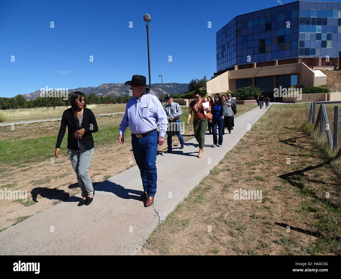 usdagov 24063033603 Arthur “Butch” Blazer and colleagues on a tour of Diné College in Tsaile, Arizona Stock Photo
