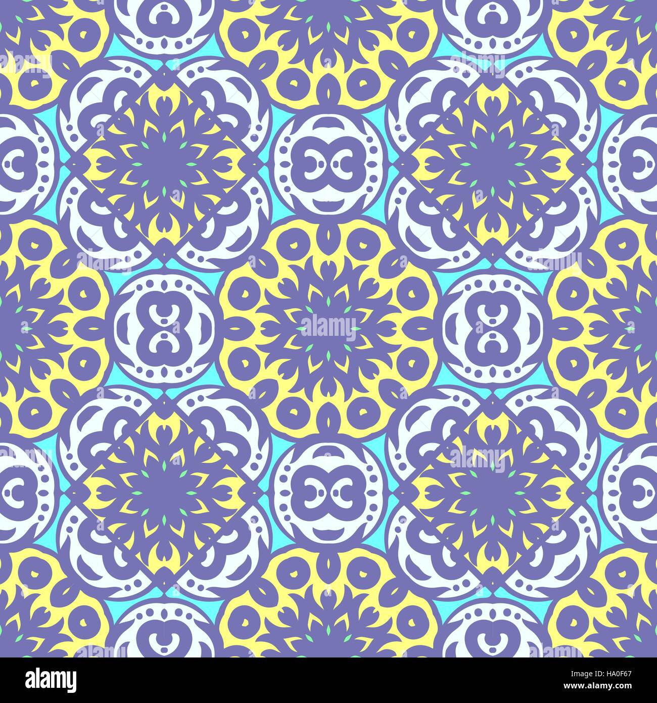 Vector seamless pattern with bright ornament. Tile in Eastern style ...