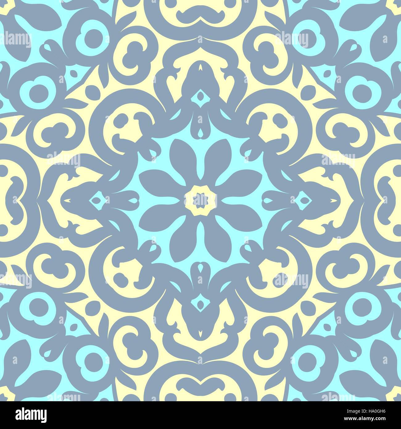 Vector seamless pattern with bright ornament. Tile in Eastern style ...