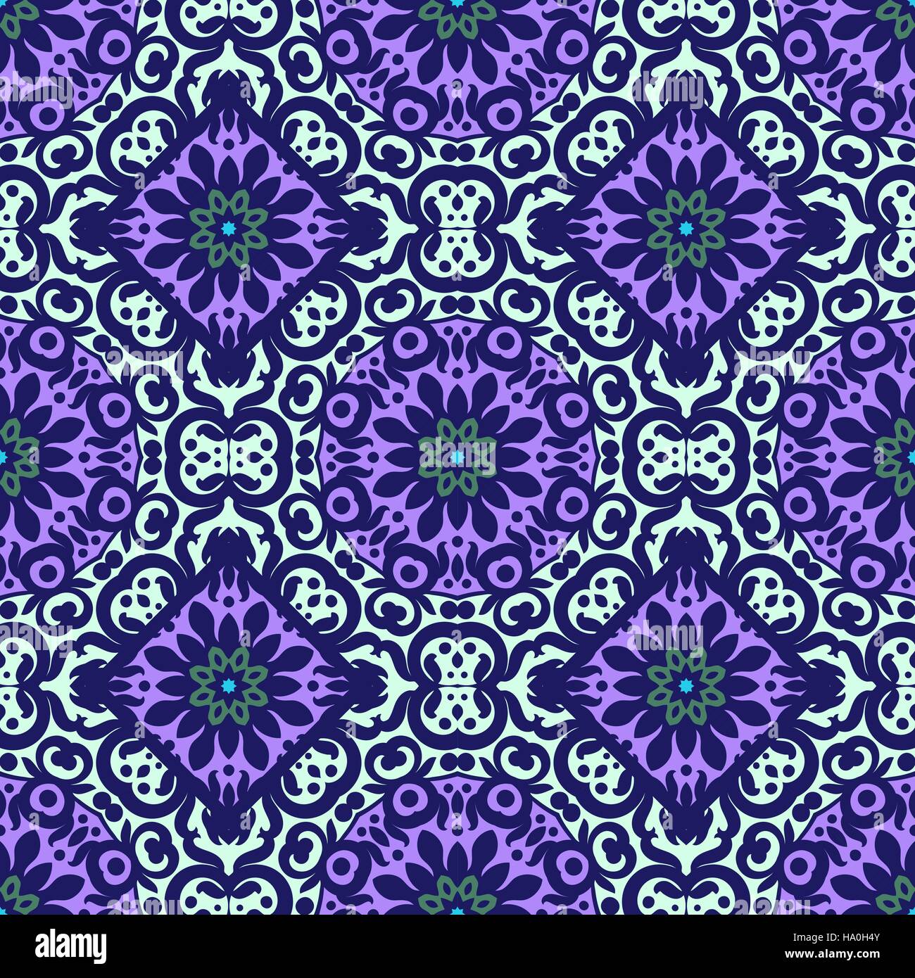 Vector seamless pattern with bright ornament. Tile in Eastern style ...