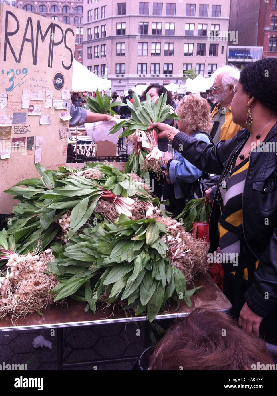 Market Ramp This USDA image captures ramps, a wild edible plant, for sale at a ...