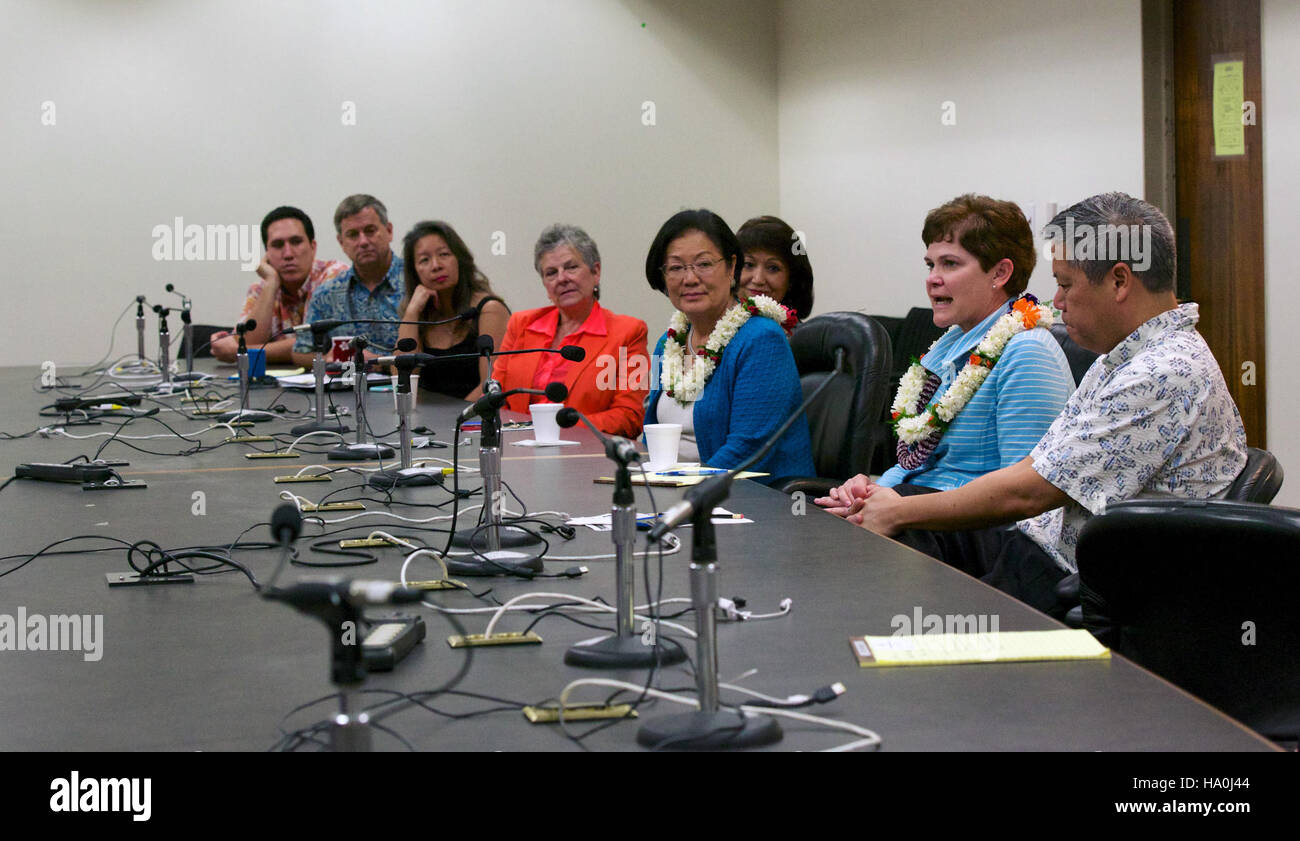 Senator Hirono and Deputy Secretary Harden visited an elementary school in Hawaii to discuss the integration of nature and science into educational programs. Their goal was to promote STEM education and raise awareness about the importance of environmental science in the curriculum. Stock Photo
