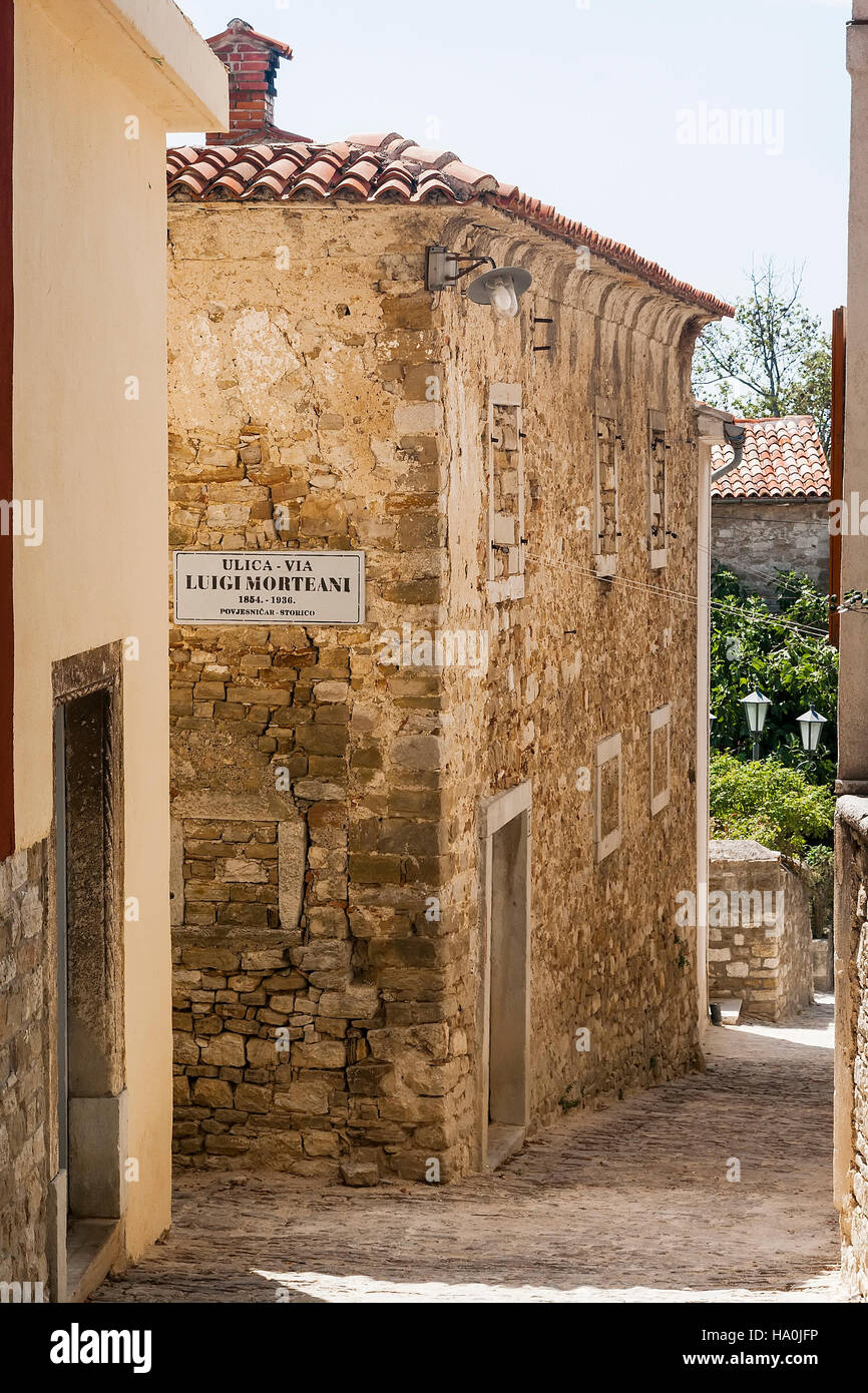 street in the town of Motovun in Istria. Croatia Stock Photo