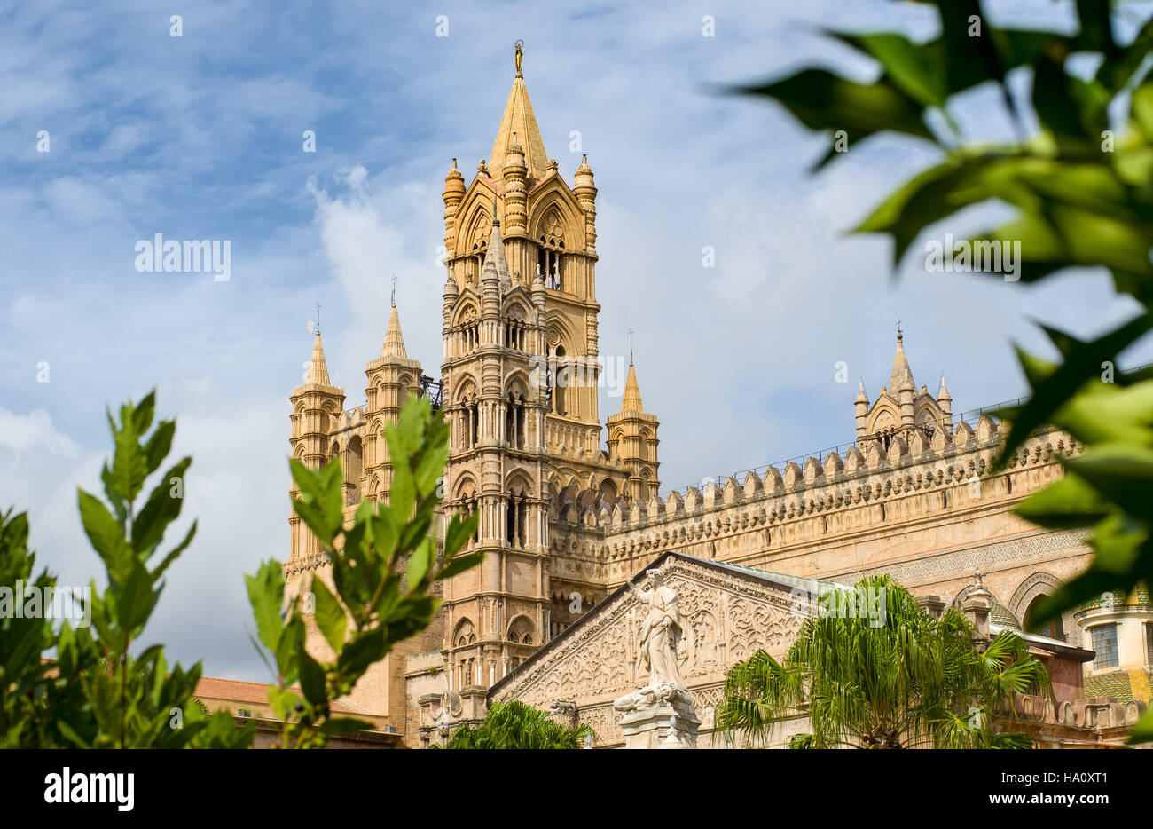 Palermo Cathedral or Metropolitan Cathedral of the Assumption of Virgin Mary in Palermo, Sicily, Italy. Architectural complex built in Norman, Moorish Stock Photo