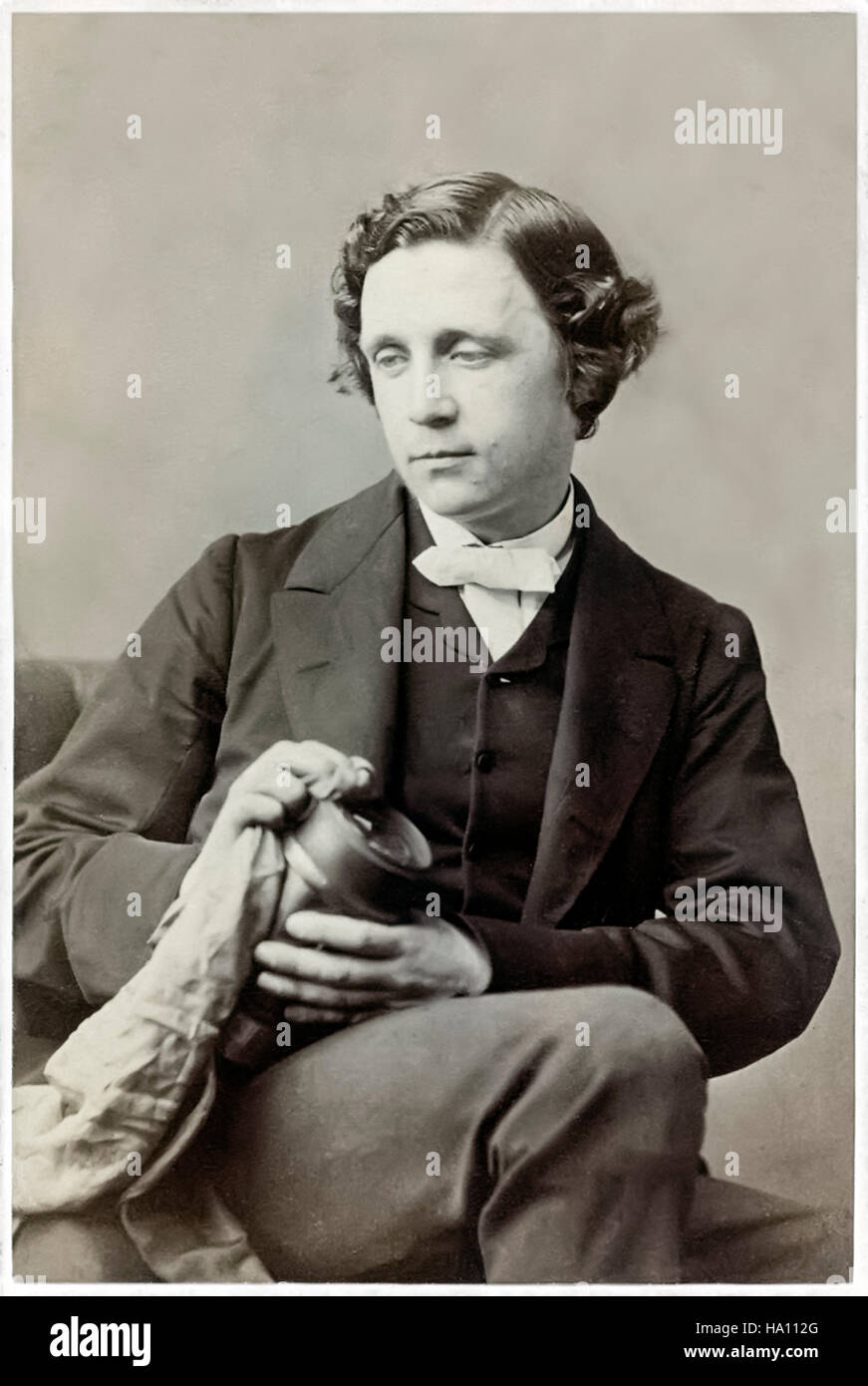 Lewis Carroll (1832-1898), English author, mathematician and photographer. Born Charles Lutwidge Dodgson, he adopted the pen name Lewis Carroll publishing Alice's Adventures in Wonderland in 1865. See description for more information. Stock Photo
