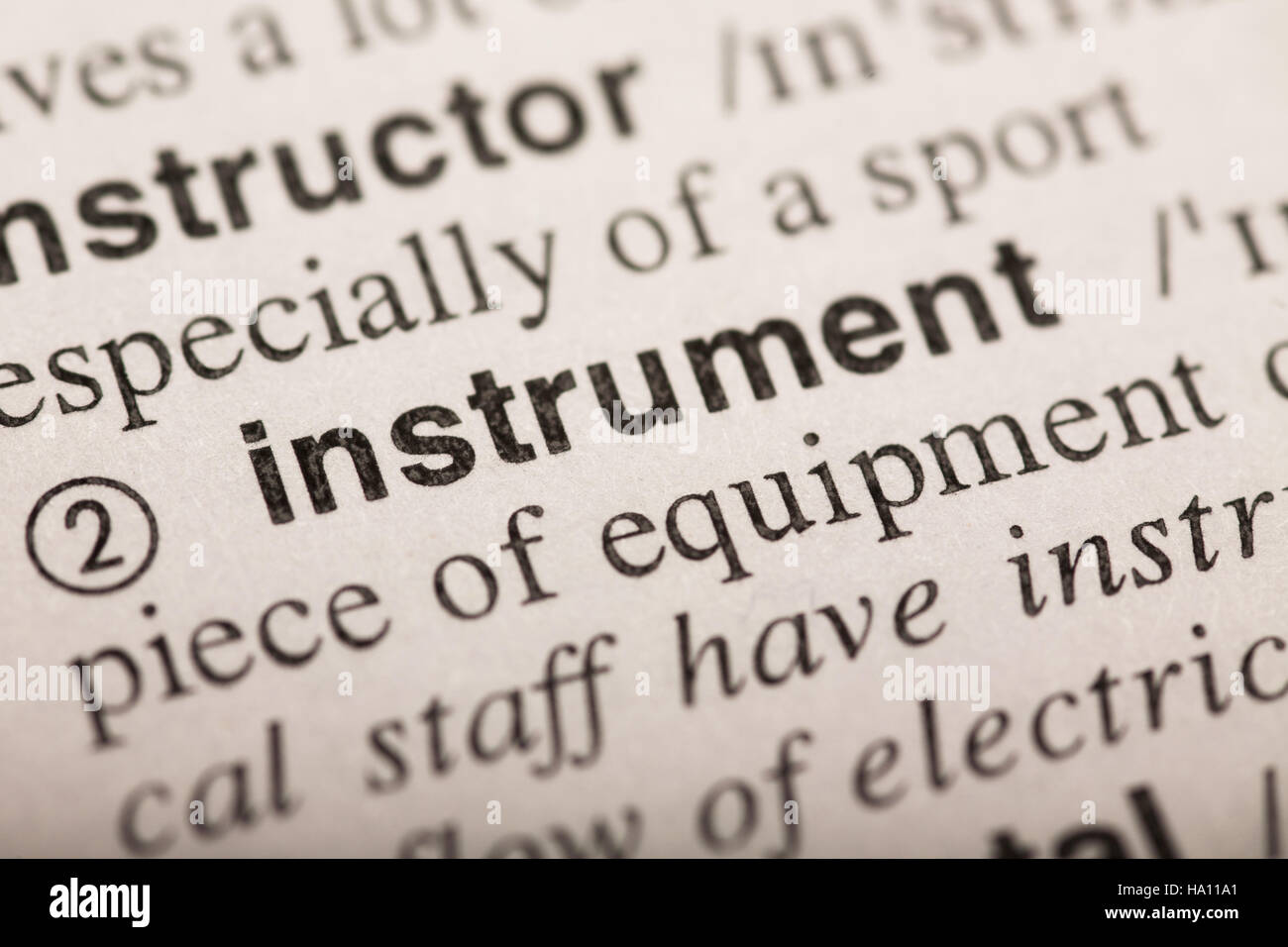 instrument word in dictionary Stock Photo Alamy