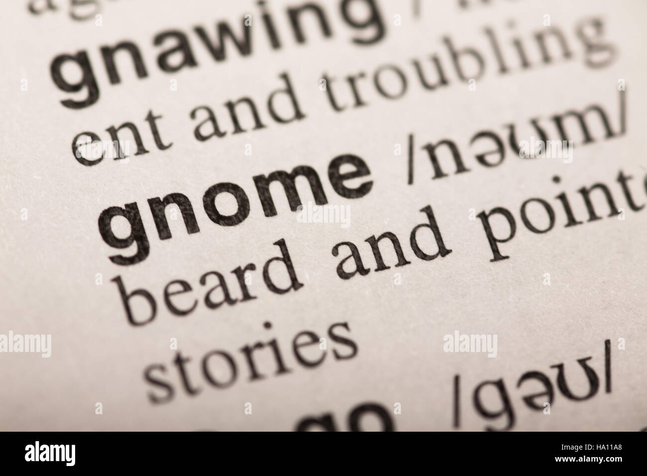 gnome word in dictionary Stock Photo Alamy