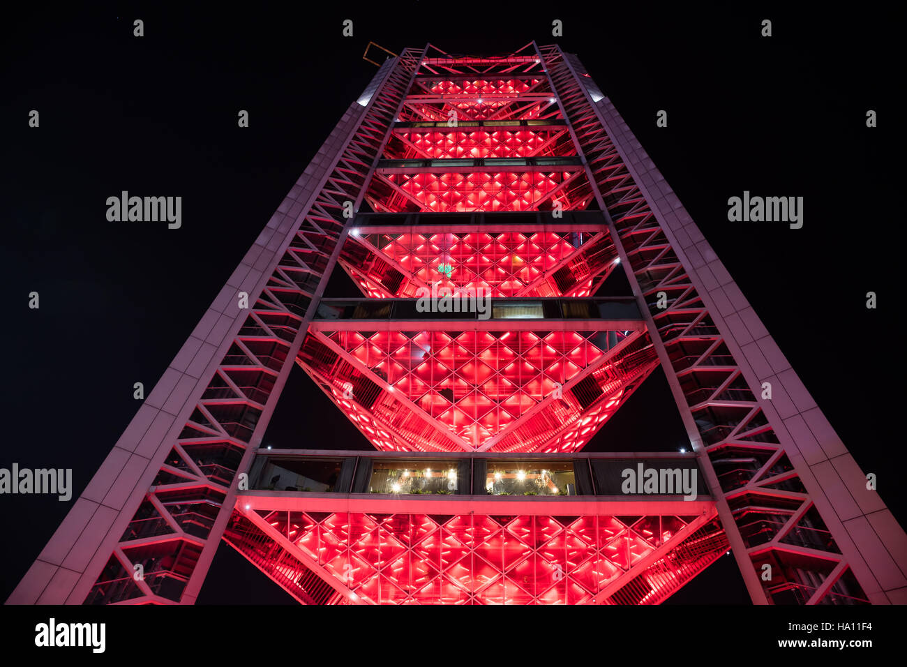 Broadcasting Tower in Beijing Olympic Village China Stock Photo