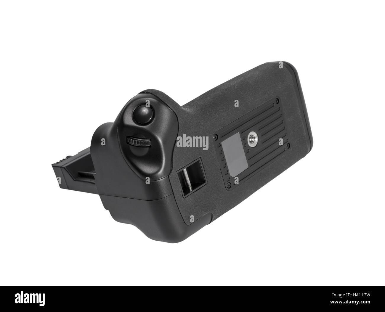 Battery grip for modern DSLR camera isolated on white background Stock