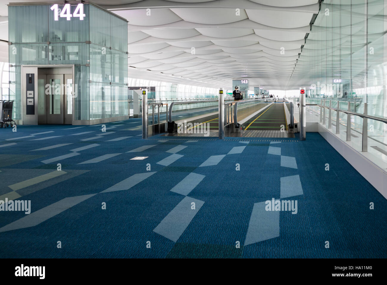 Haneda airport travelators access to gates Stock Photo