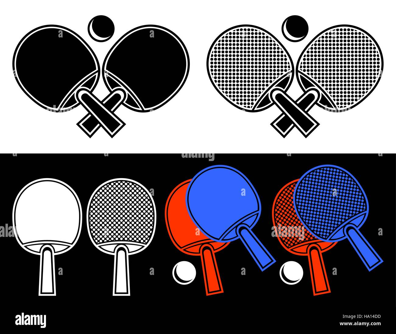 Rackets for table tennis. Stock Vector