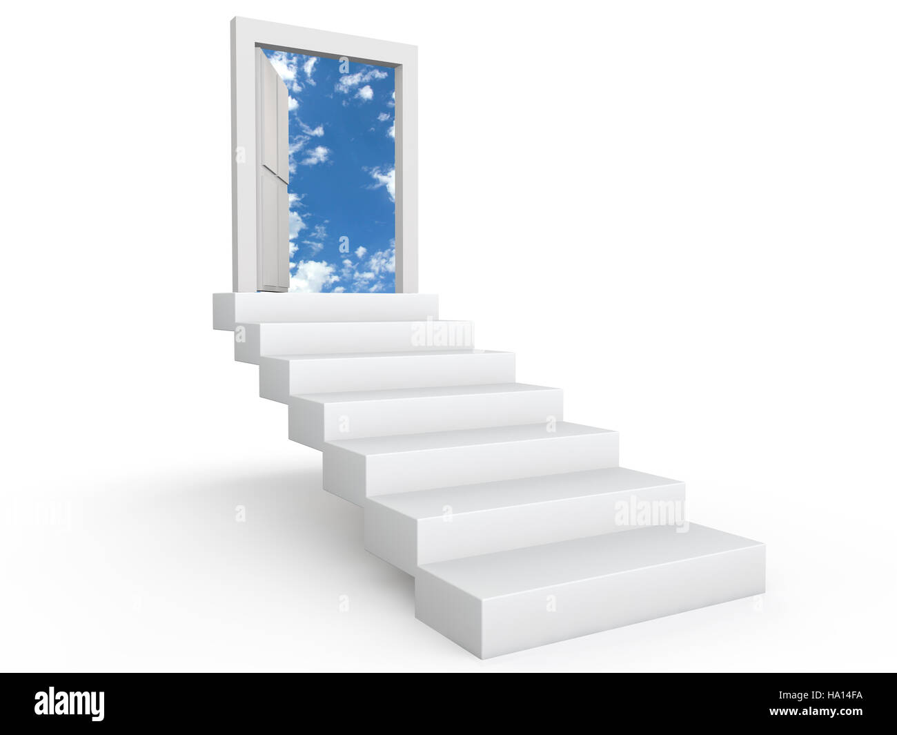 Stairs to door in the sky Stock Photo