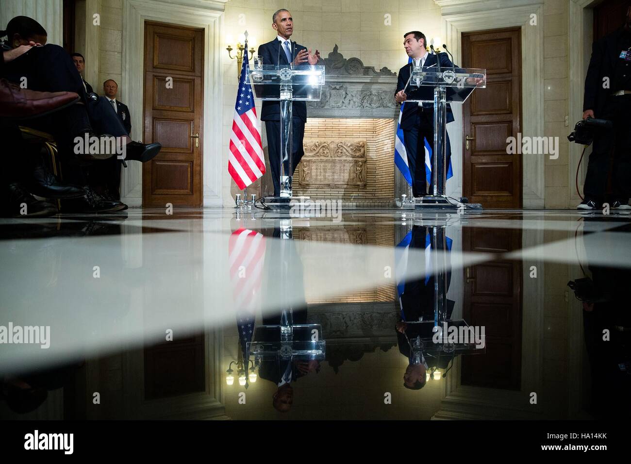 U.S. President Barack Obama and Greek Prime Minister Alexis Tsipras ...