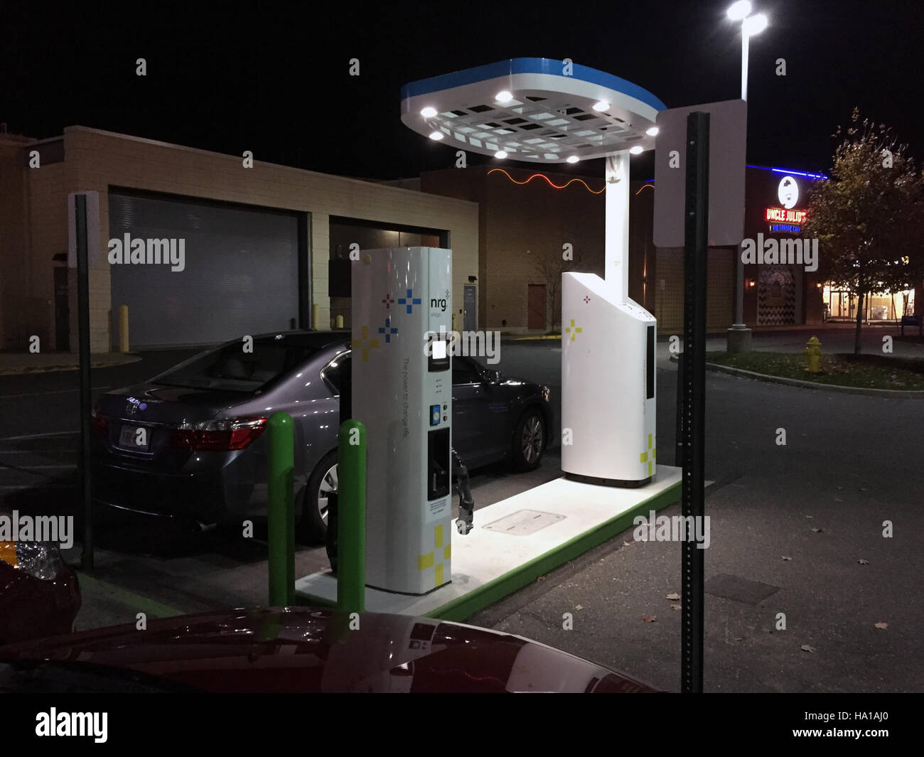 The Virginia Department of Agriculture (VA) operates an alternate energy battery charger and electric charging station in Woodbridge, promoting sustainable transportation and clean energy. This facility is part of the broader effort to reduce fossil fuel dependency and support the transition to electric vehicles. Stock Photo