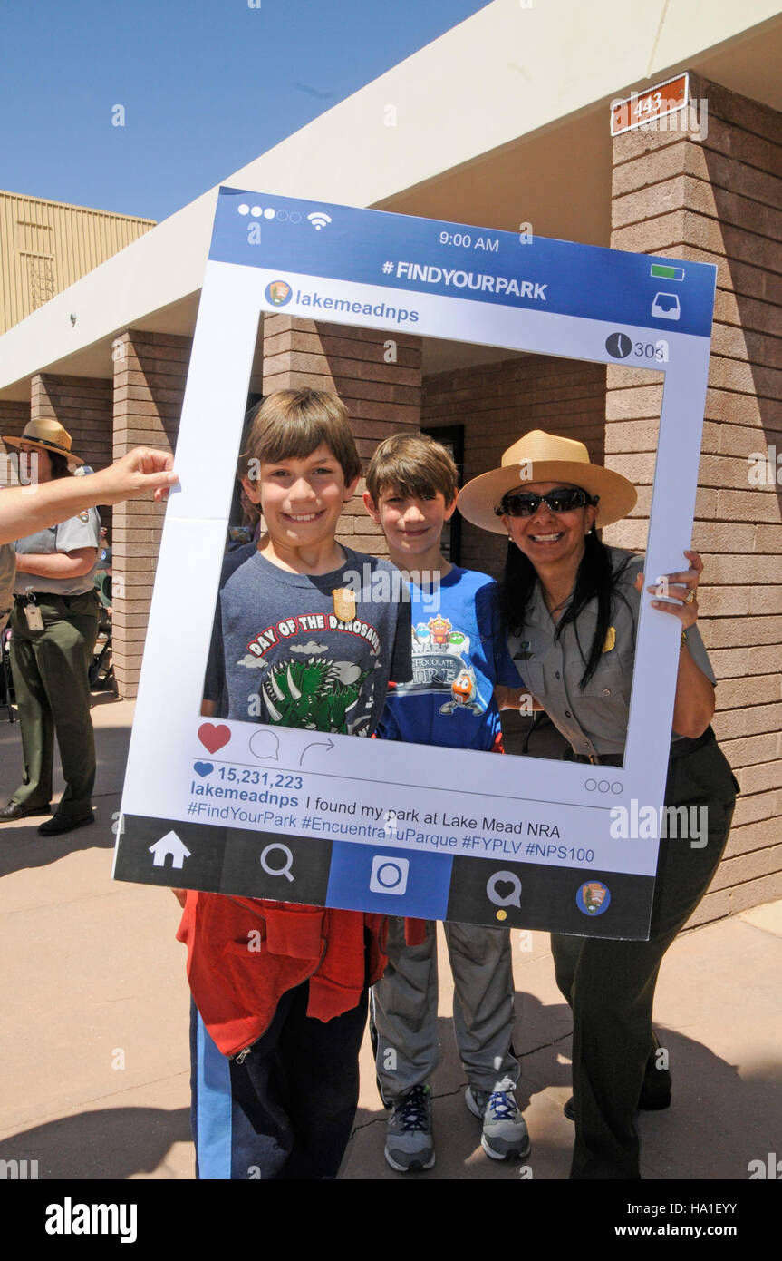 lakemeadnra 26691806856 National Junior Ranger Day at Lake Mead Stock Photo