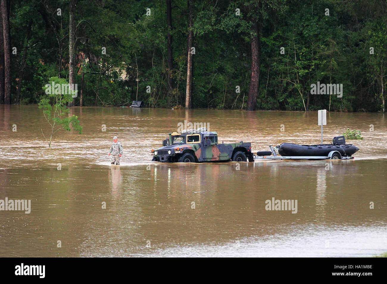 A photograph documenting the impact of the Southern Flood in 2016 ...