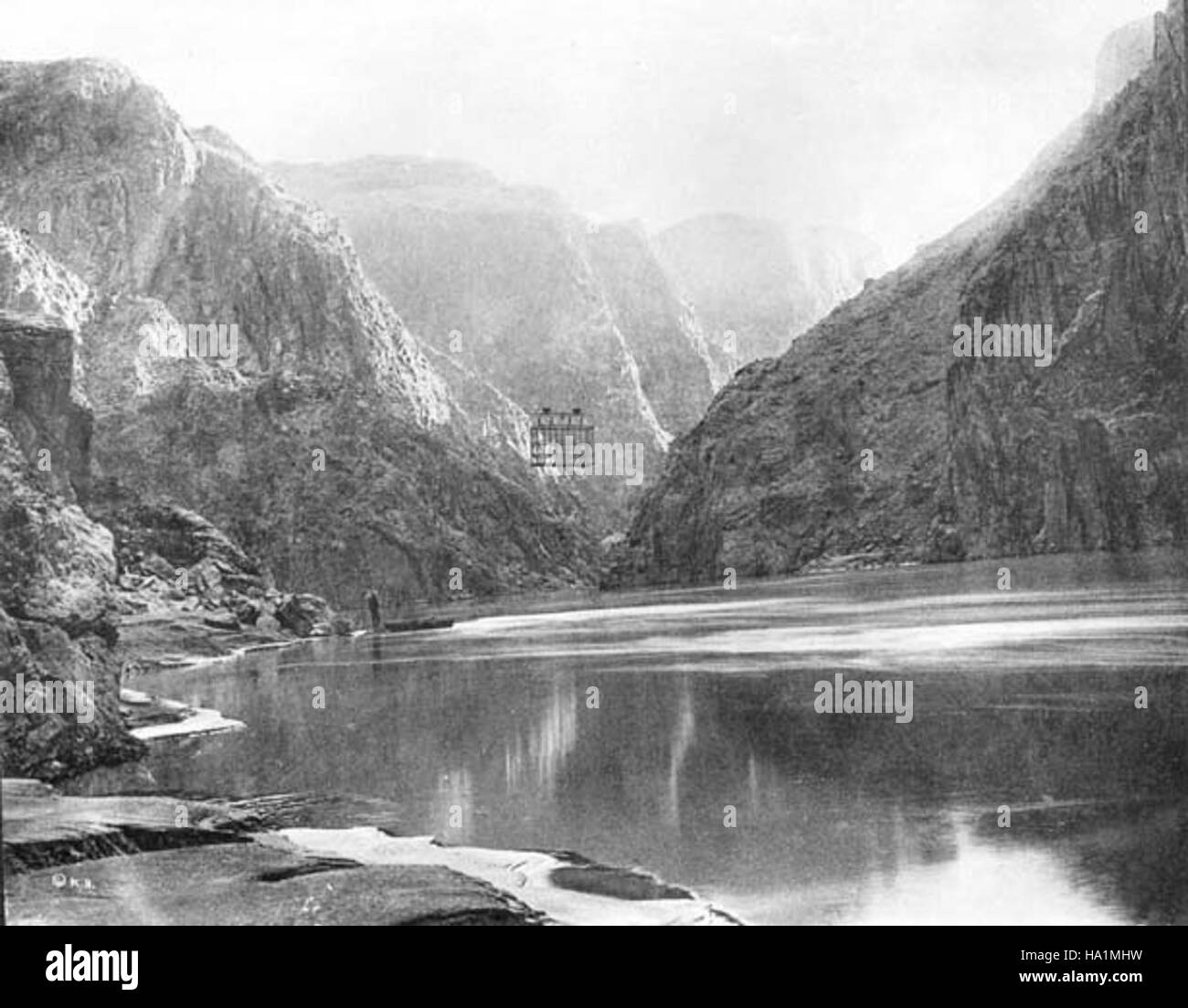 An historical image of the Colorado River cable crossing at Phantom ...