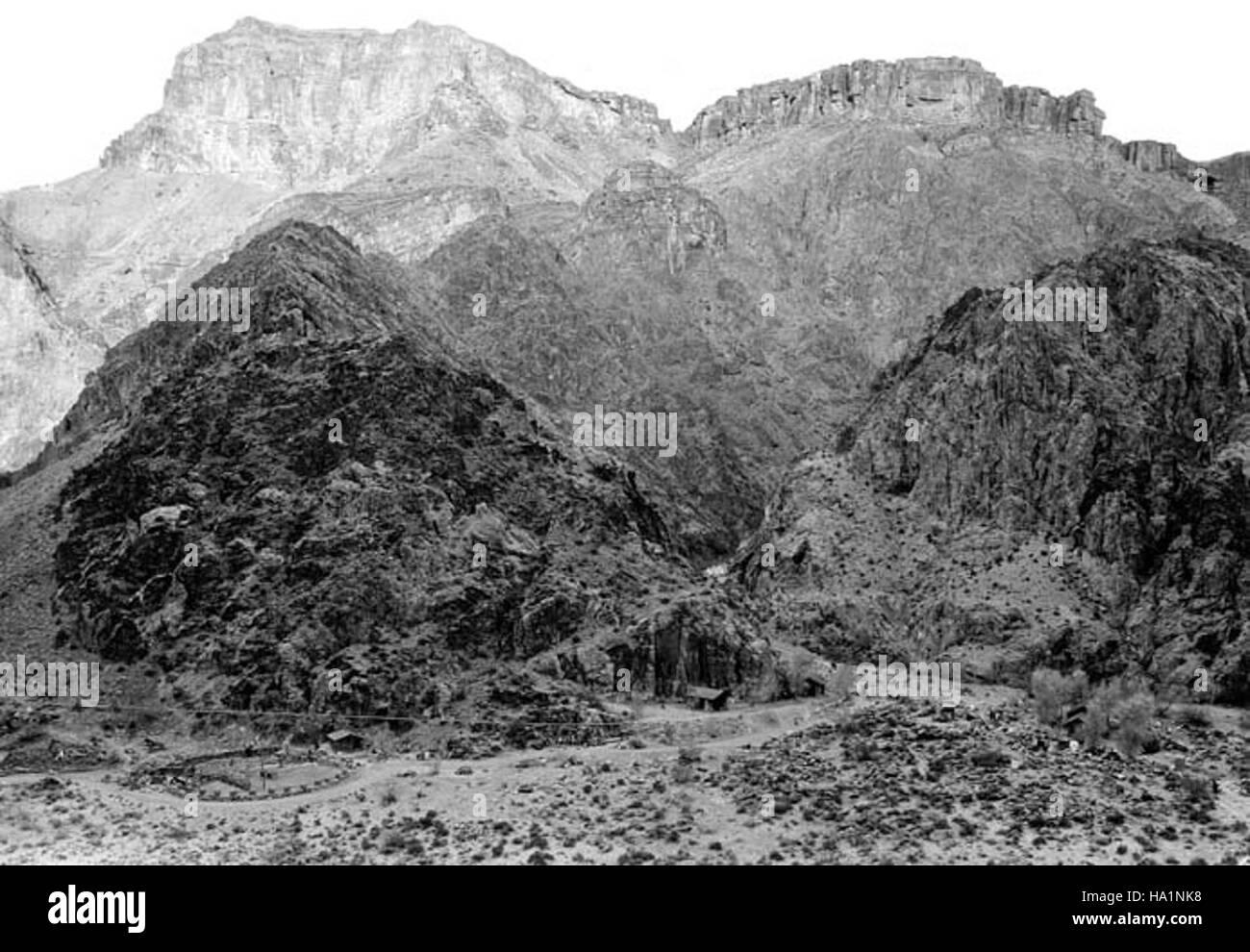 This historic photograph from 1935 depicts Phantom Ranch in the Grand ...