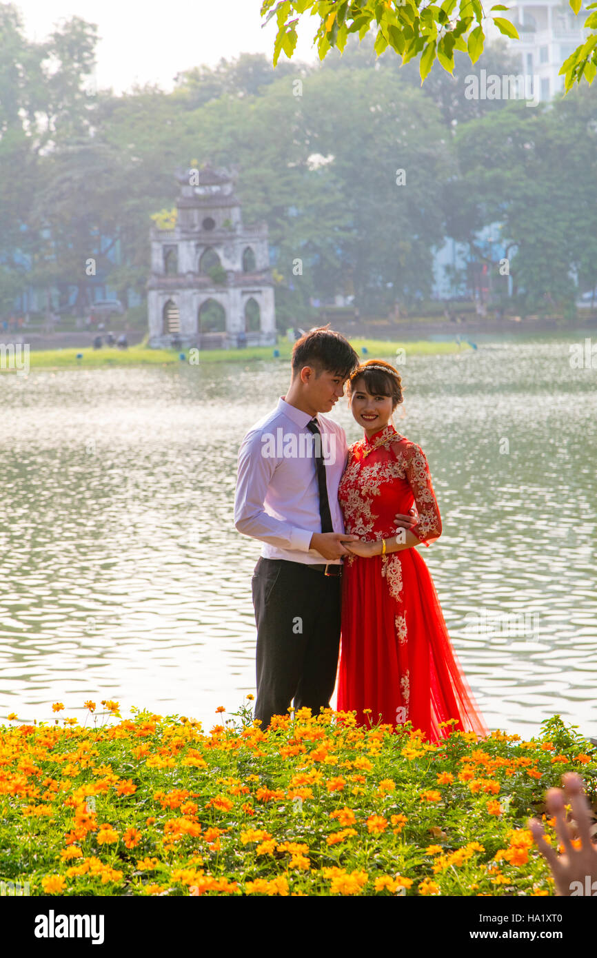 Hoan Kiem Lake, Old Quarter, Hanoi, Vietnam, Asia Stock Photo