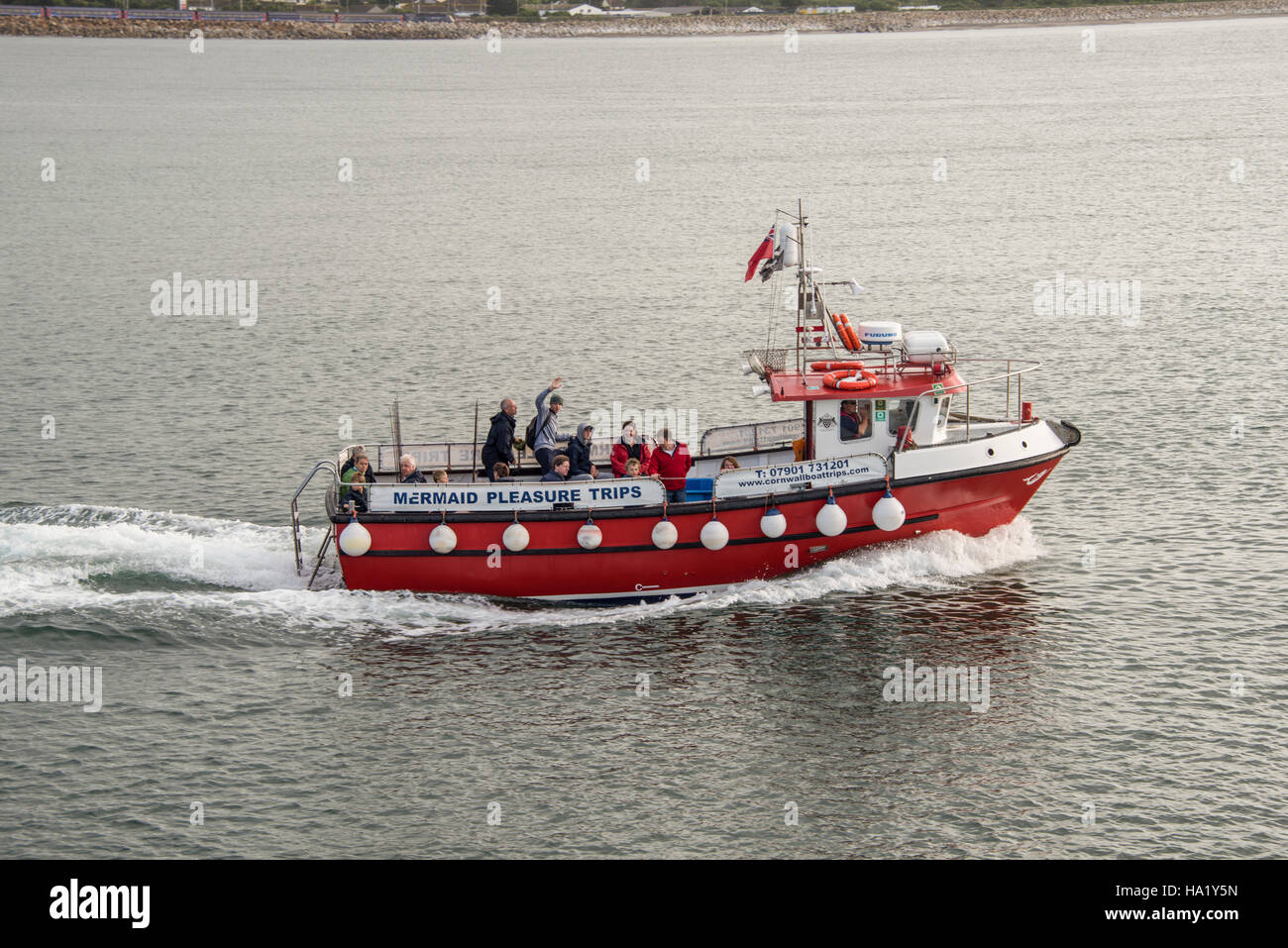 Mermaid II, Mermaid Pleasure Trips, at sea outside Penzance port Stock Photo