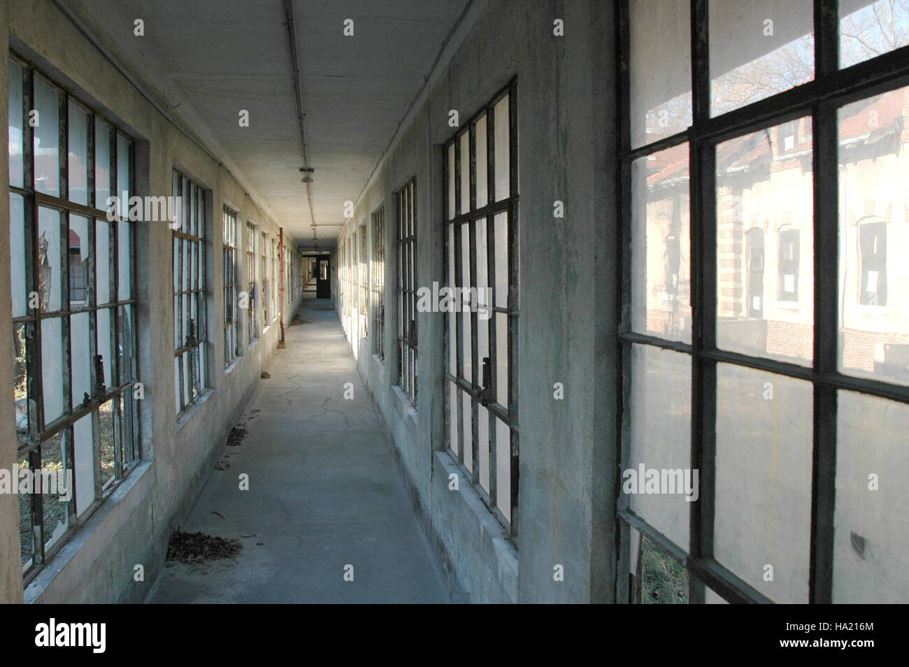 ellisislandnps 6928775475 The longest hallway on Ellis Island Stock