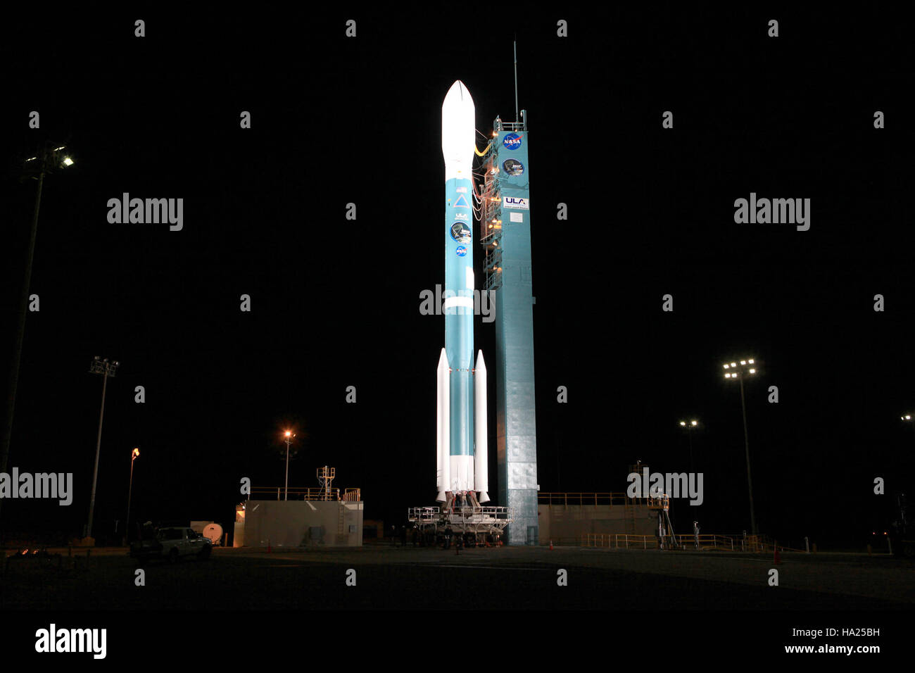 The United Launch Alliance Delta II rocket, with the SMAP satellite, is ...
