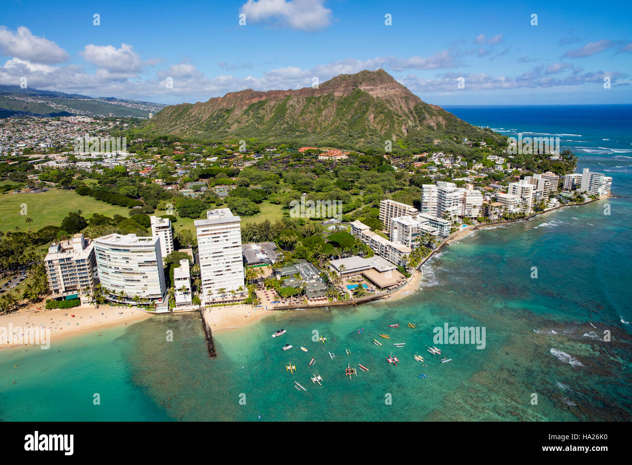 Honolulu diamond head aerial hi-res stock photography and images - Alamy