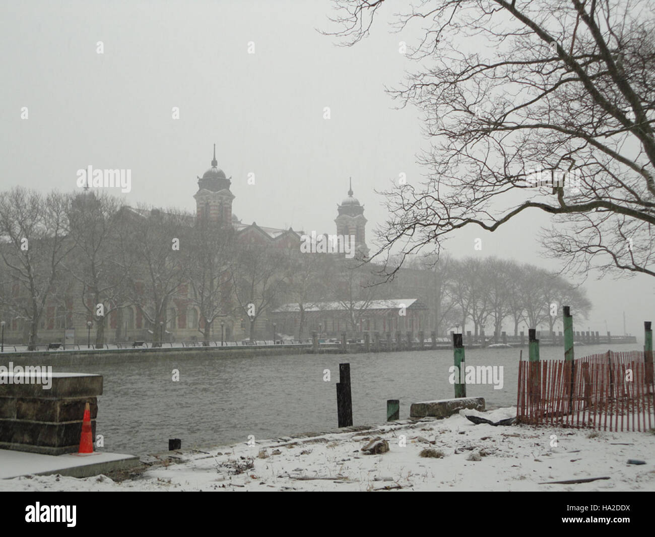 Ellis Island in winter Stock Photo