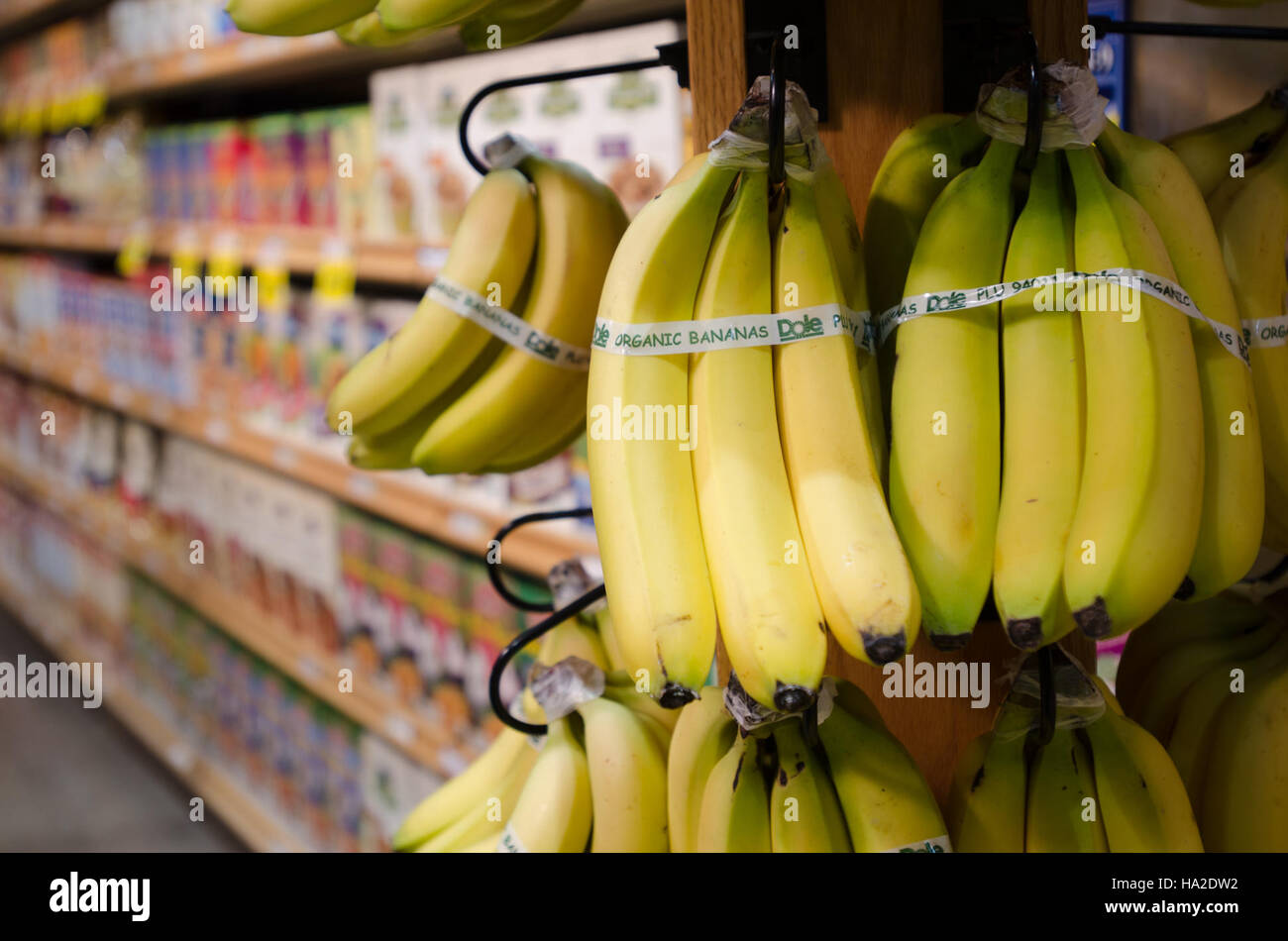 CNPP Grocery store banana bananas fruit produce vegetables Stock Photo