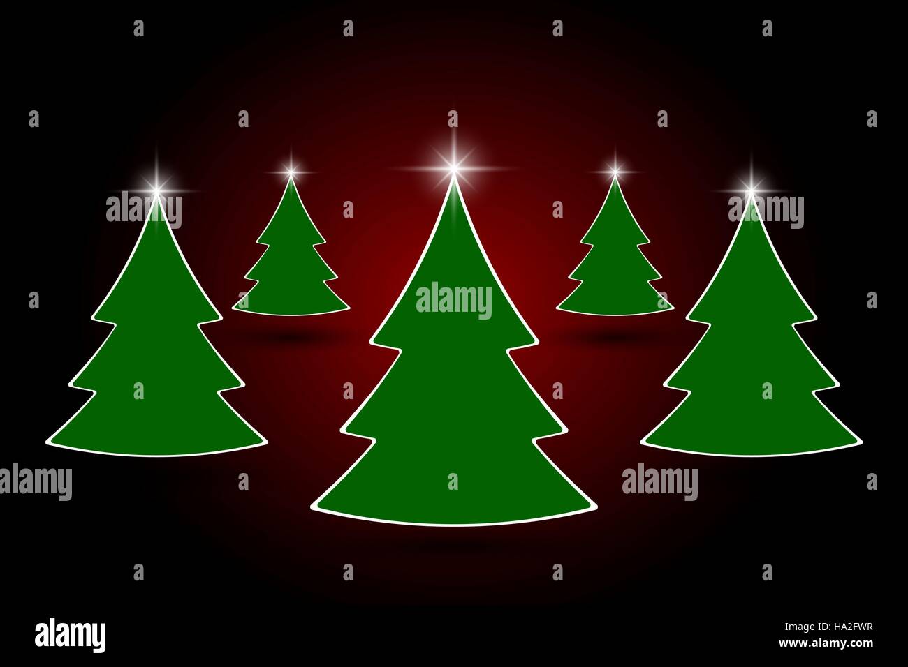 xmas tree with sparkling start line at red studio room,Holiday greeting card Stock Vector Image