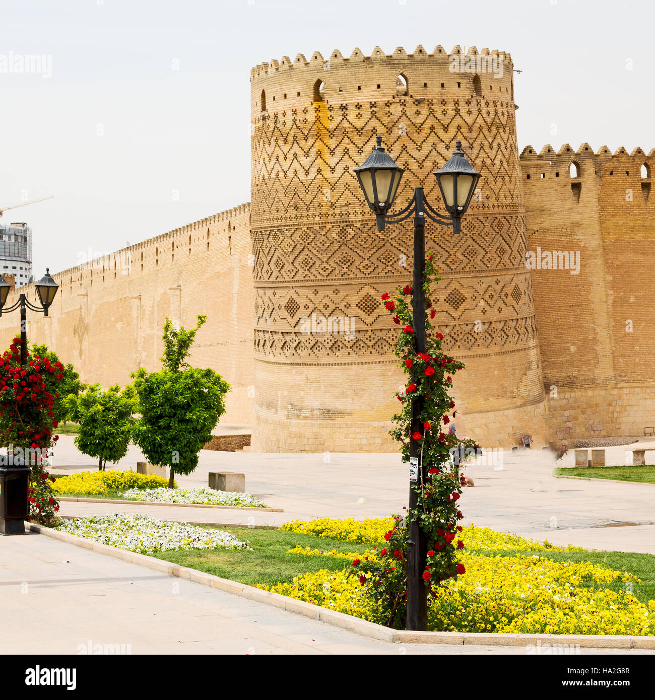blur in iran shiraz the old castle city defensive architecture near a