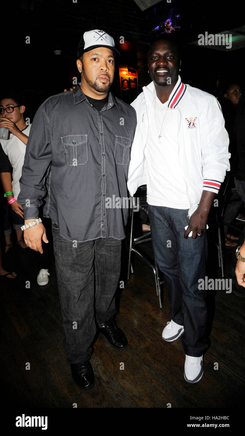 Akon and Melvin Brown portrait backstage at the House of Blues Sunset in West Hollywood, California. Stock Photo