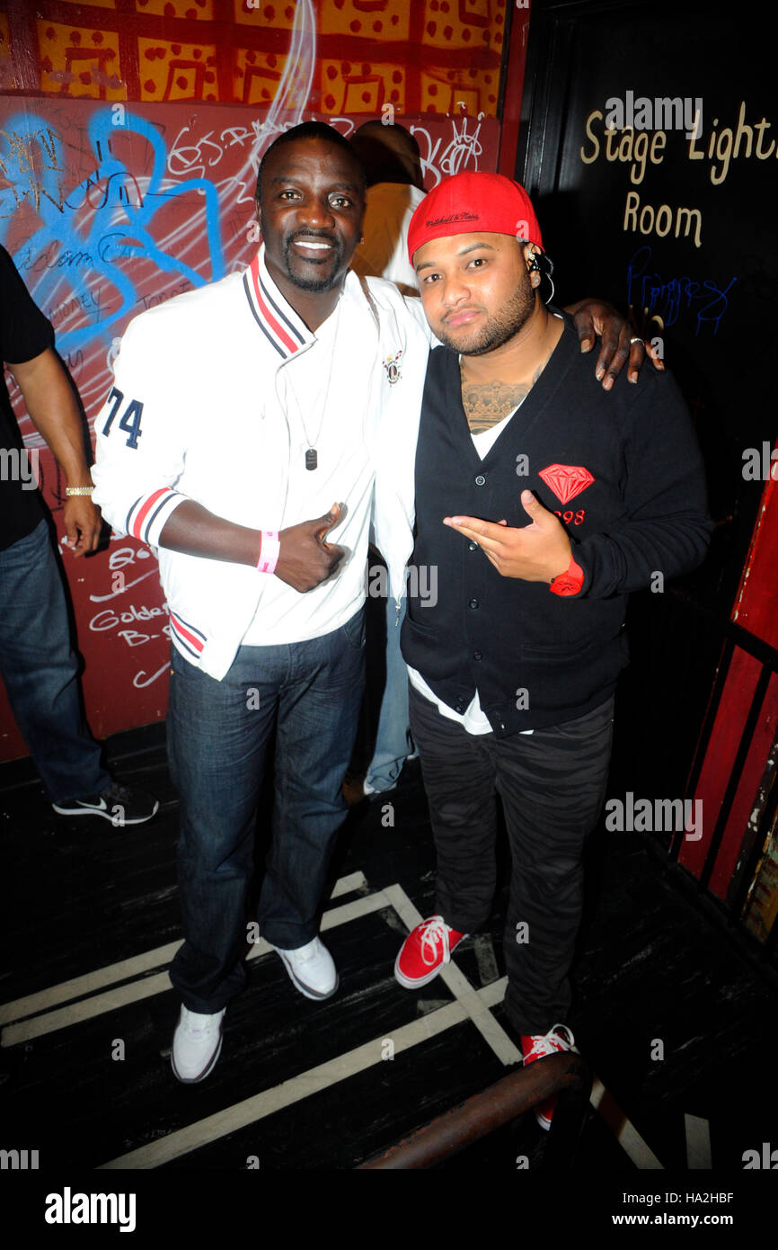 Akon and JR King backsage portrait at the House of Blues Sunset in West Hollywood, California. Stock Photo