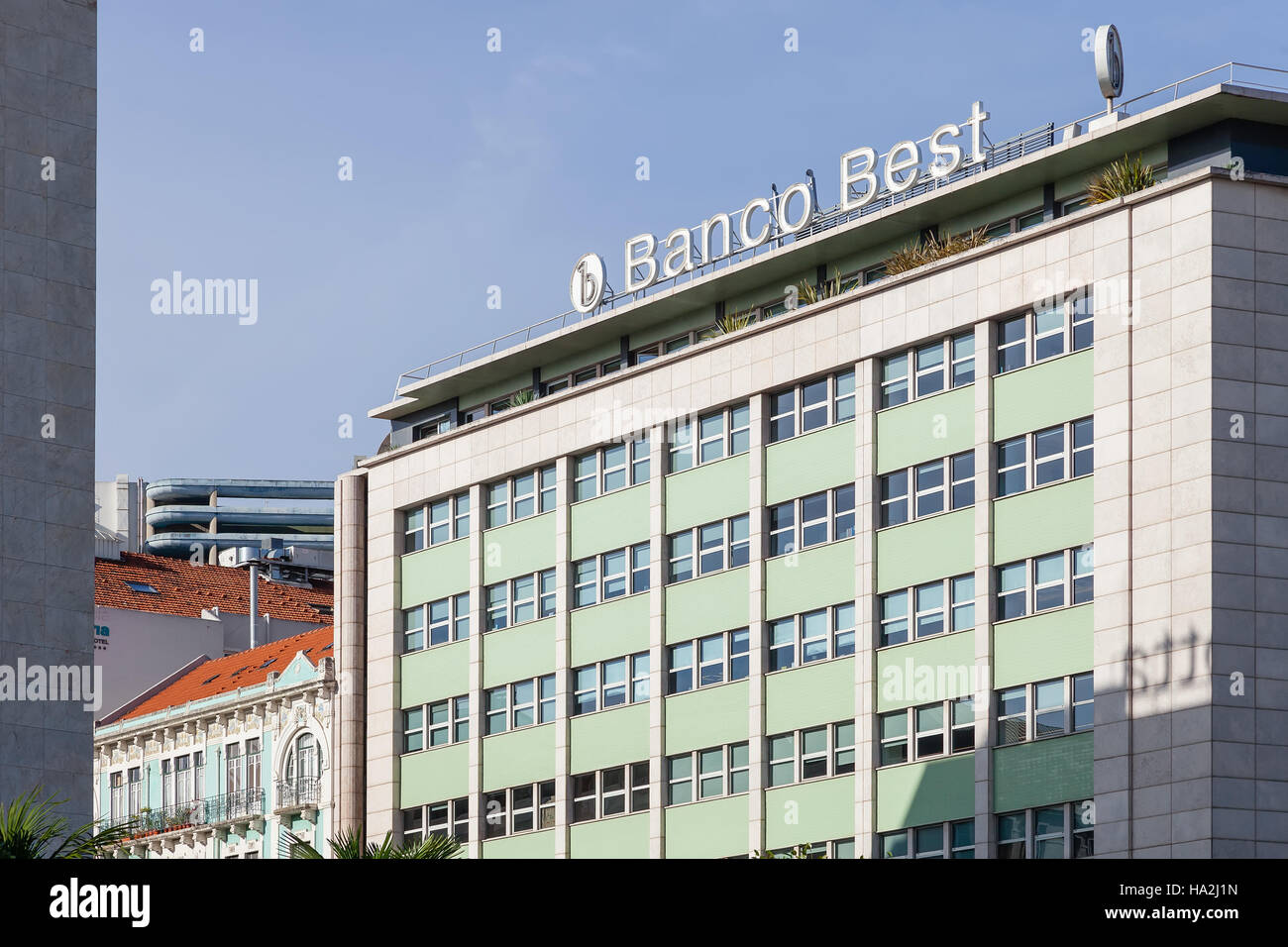 Lisbon, Portugal - October 19, 2016: Banco Best Bank, located in the Marques de Pombal Square. Stock Photo