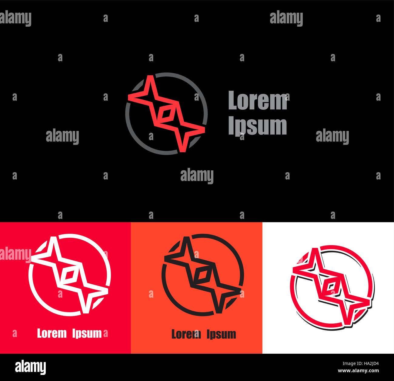 stars circle symbol company logo design vector illustration Stock Vector